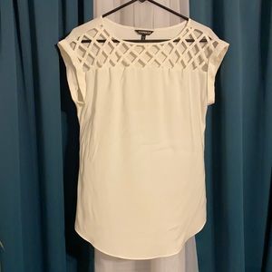 Express White Lattice Top